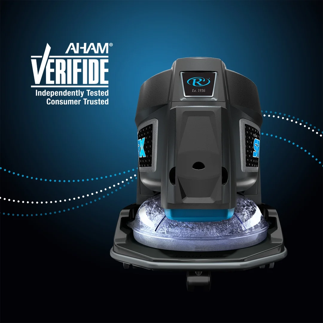 Rainbow SRX vacuum with the AHAM Verifide certification badge